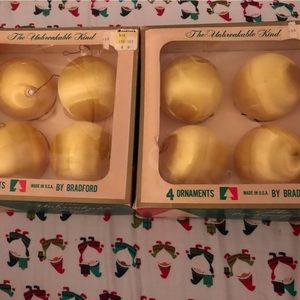 Vintage 1970s Satin Yellow “The Unbreakable Kind” Ornaments by Bradford 2 boxes